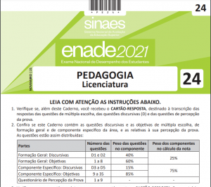 Os cadernos de prova e seus respectivos gabaritos podem ser consultados no site de Provas e Gabaritos do Enade